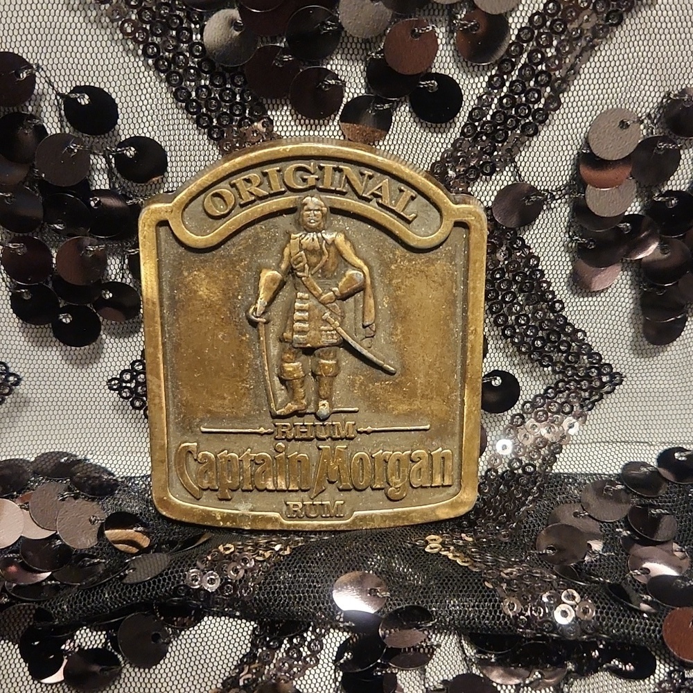 🏴‍☠️RARE Original Captain Morgan Jamaican rum belt buckle. Very good con